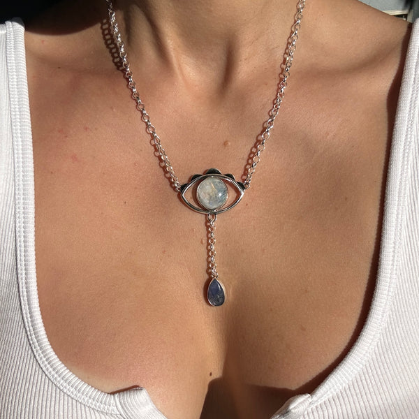 Moonstone & Tanzanite Scalloped Crybaby