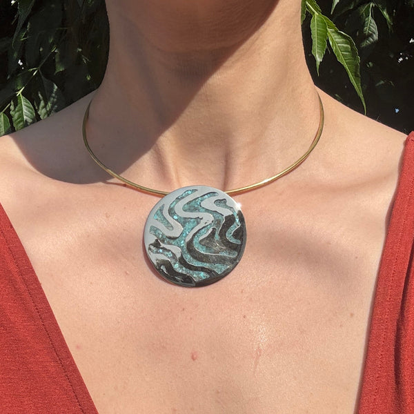 70s Marble Inlay Collar