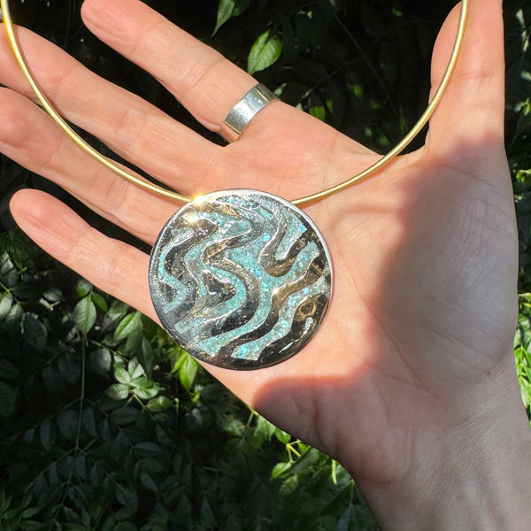 70s Marble Inlay Collar