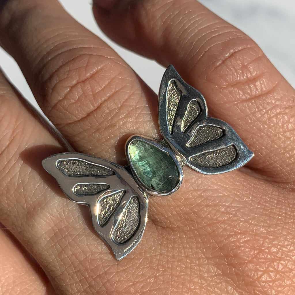 Butterfly Ring with Green Kyanite
