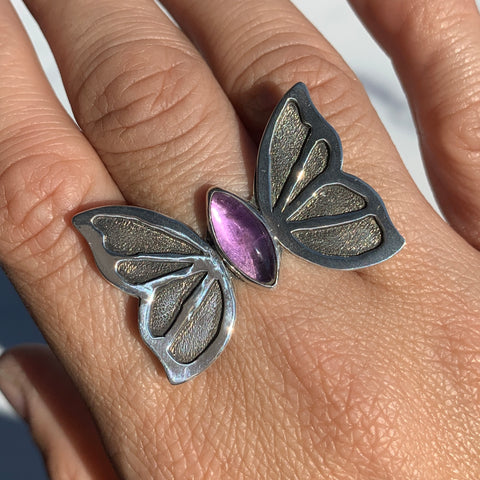 Butterfly Ring with Amethyst