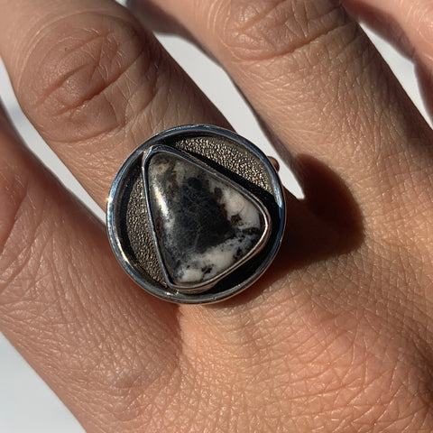 Aurora Serpent - Labradorite & Sterling Silver Snake Talisman Ring