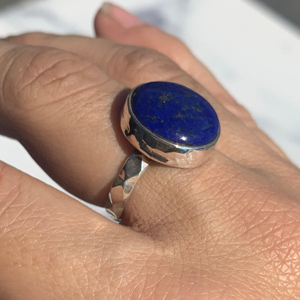 Lapis Lazuli Full Moon Ring