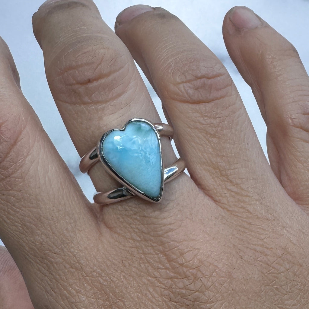 Larimar Sweetheart Ring