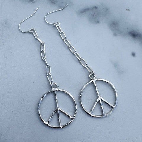 Peace Sign Dangle Earrings