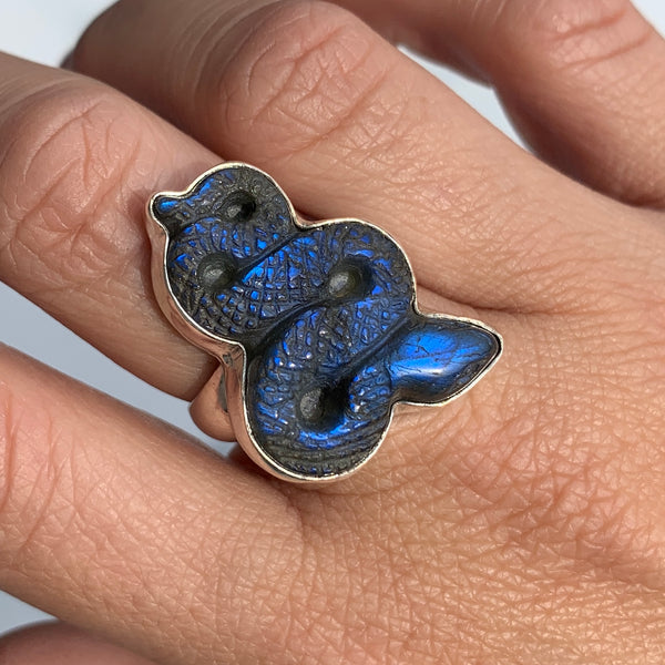 Labradorite Serpent Ring