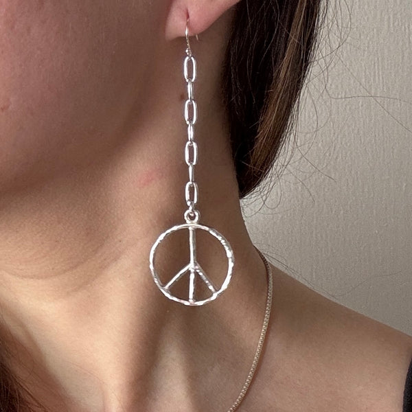 Peace Sign Dangle Earrings