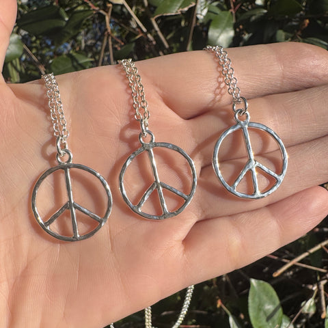 Made To Order Peace Sign Layering Necklace (medium)