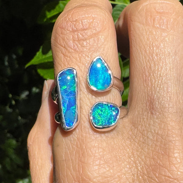 Australian Opal Mosaic Ring (Adjustable from size 7.5-9)