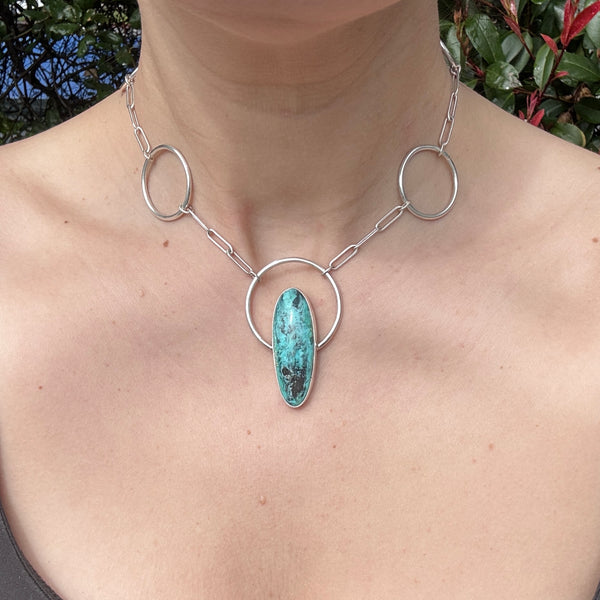 Mantis Turquoise Ringed Choker Necklace