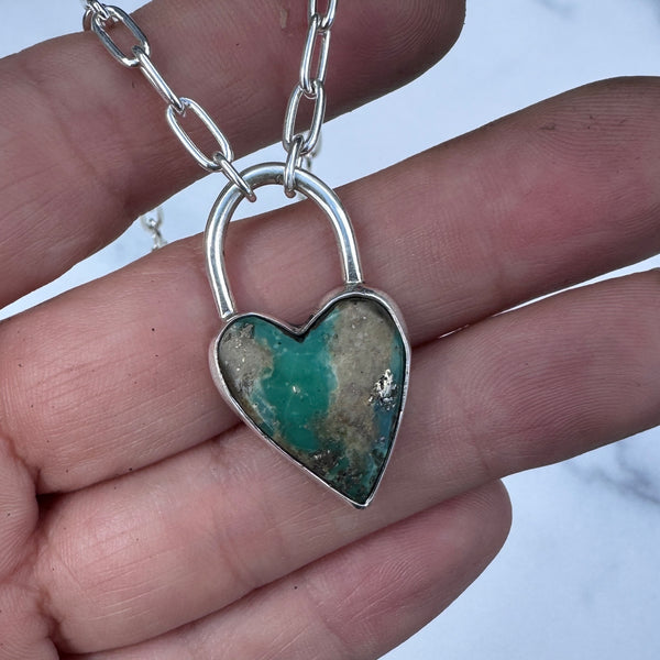 Campitos Turquoise Heart Lock Pendant