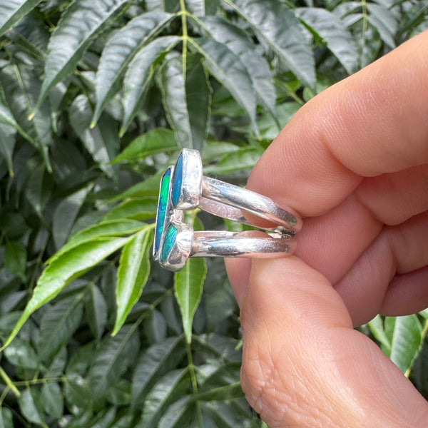 Australian Opal Mosaic Ring (Adjustable from size 7.5-9)
