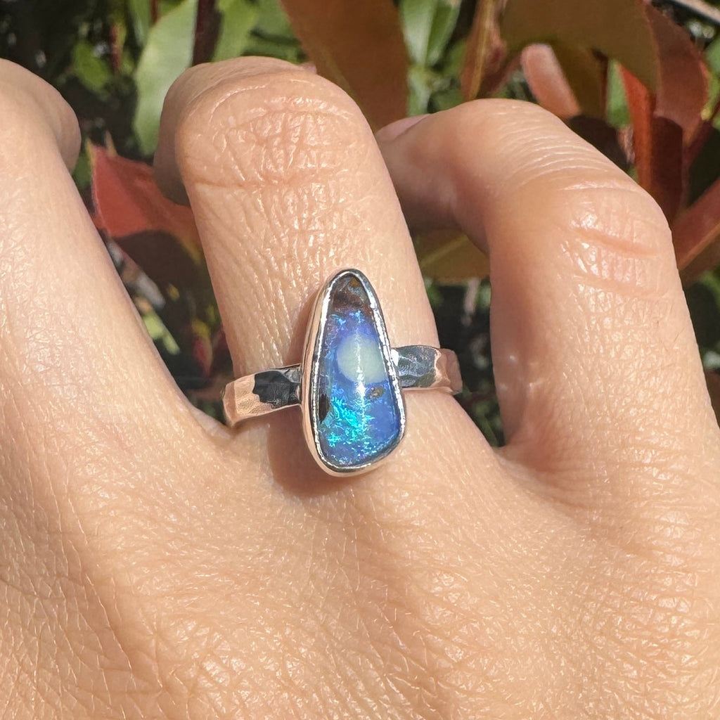 Boulder Opal Stacker Ring