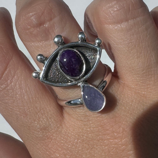 Crybaby Ring with Sugilite & Tanzanite