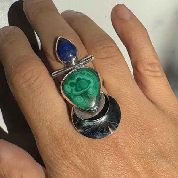 Ascension Ring with Lapis Lazuli & Malachite