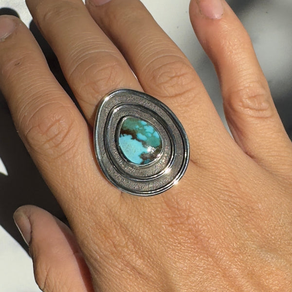 Cloud Mountain Turquoise Ripple Ring