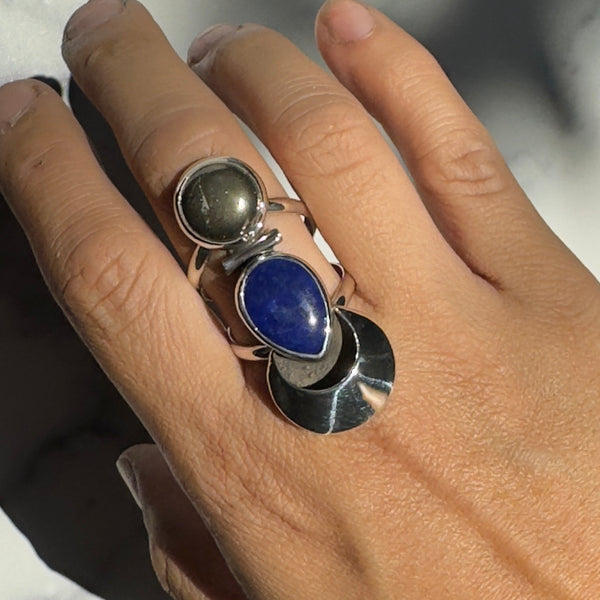 Ascension Ring with Pyrite & Lapis Lazuli