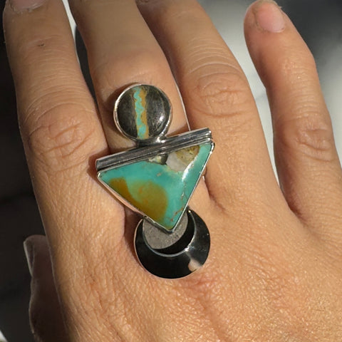 Ascension Ring with Tyrone & Kingman Turquoise