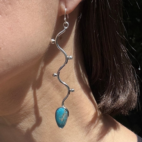 Sierra Bella Turquoise Squiggle Pendulum Earrings