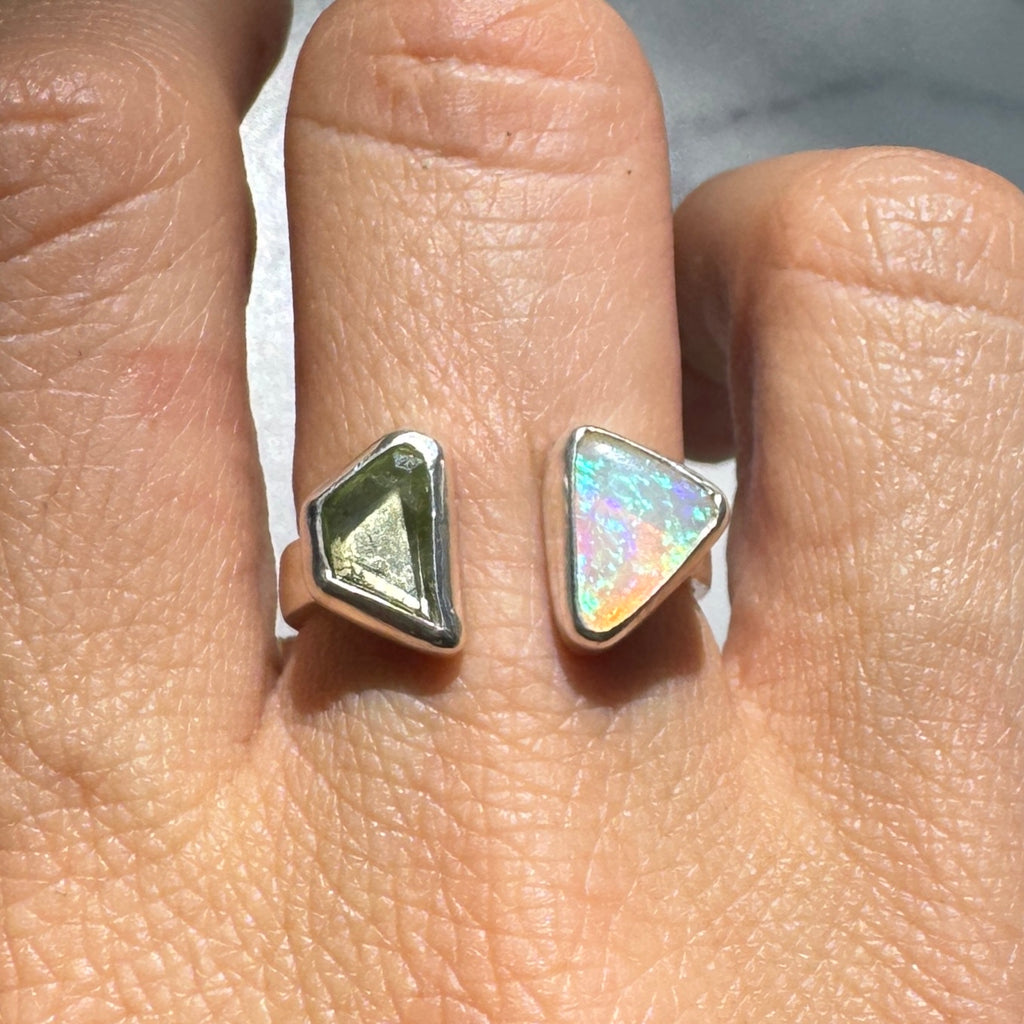 Australian Opal and Peridot Ring (Adjustable from size 7-9)