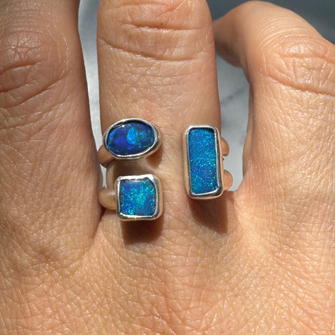 Australian Opal Mosaic Ring II (Adjustable from size 7.5-9)