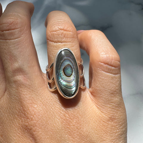 Abalone Wave Ring (Size 7.75)