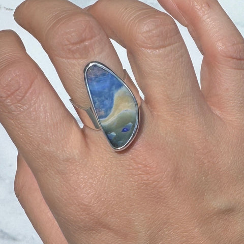 Australian Boulder Opal Wave Ring *size 8.5*