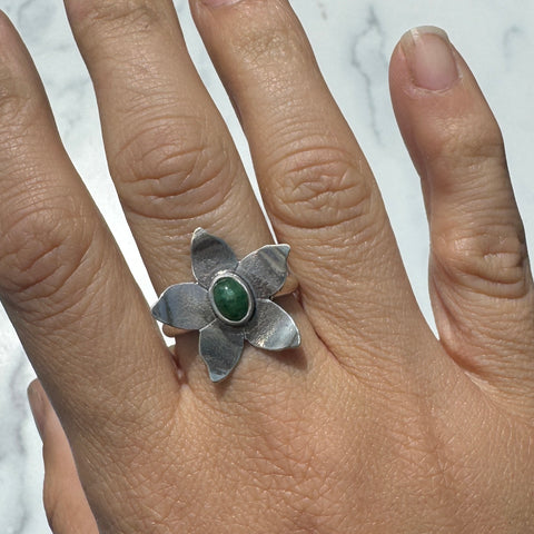 Emerald Jasmine Flower Ring