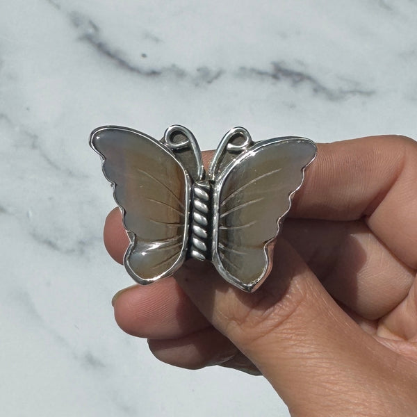 Brazilian Agate Butterfly Ring