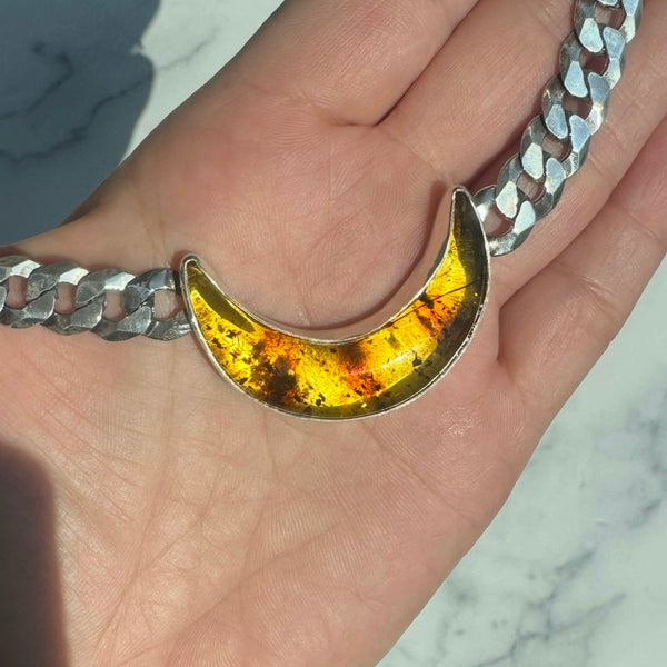 Fossil Amber Luna Choker