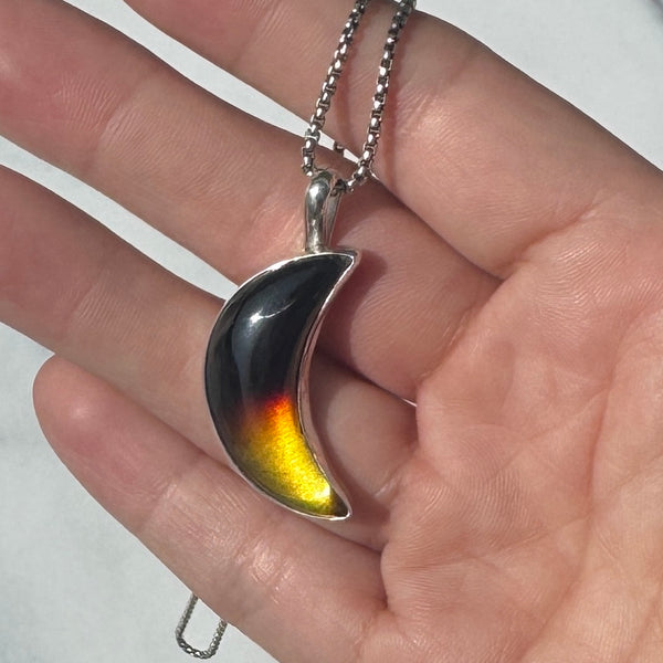 Baltic Amber Ombre Moon Pendant