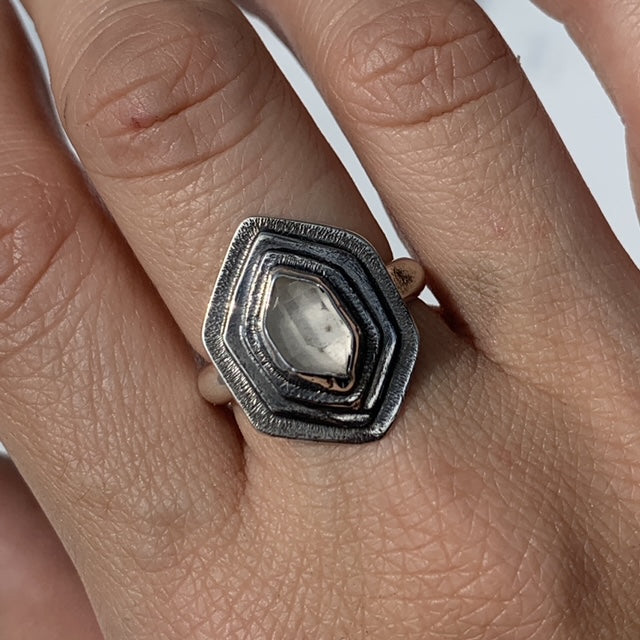 Herkimer Diamond Mini Portal Ring