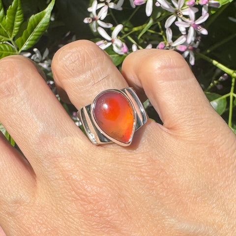 Carnelian Wide Band Ring (fits like size 7)
