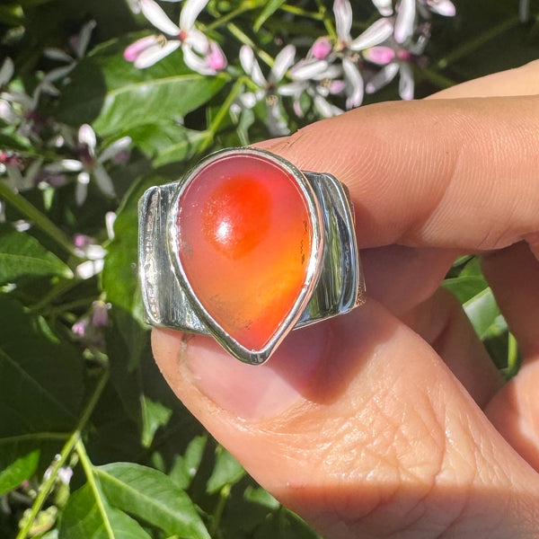 Carnelian Wide Band Ring (fits like size 7)