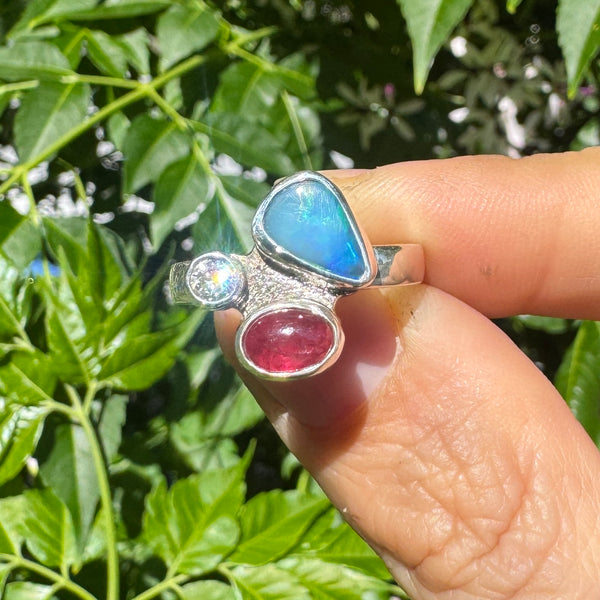 Gemstone Cluster Ring (size 7.25)