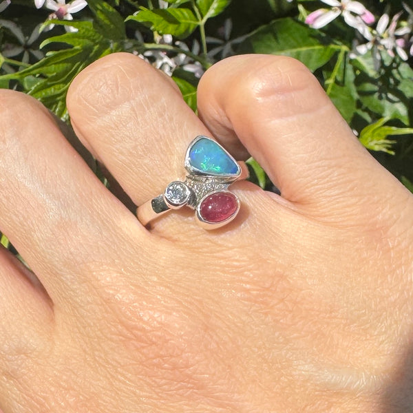 Gemstone Cluster Ring (size 7.25)