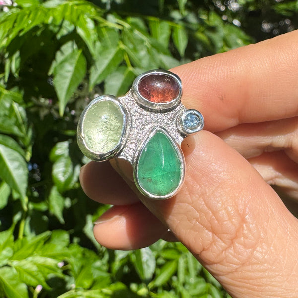 Gemstone Cluster Ring (size 8.25)
