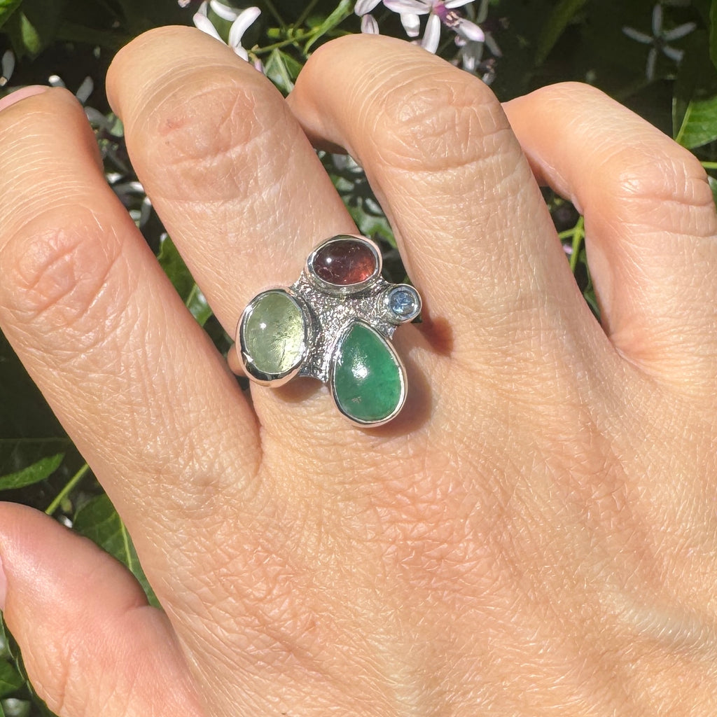Gemstone Cluster Ring (size 8.25)