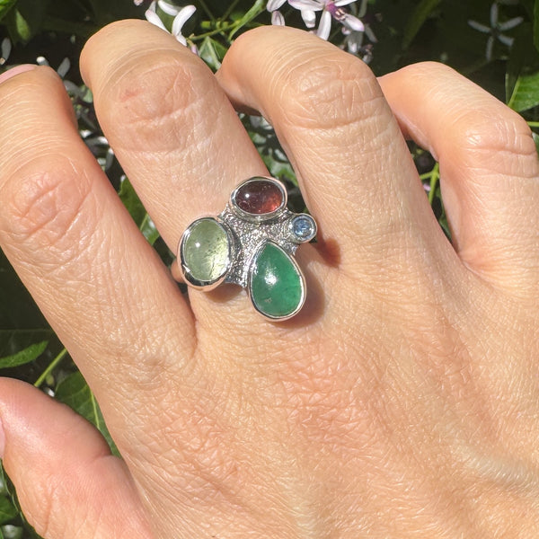 Gemstone Cluster Ring (size 8.25)