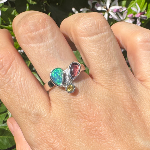 Gemstone Cluster Ring (size 8)