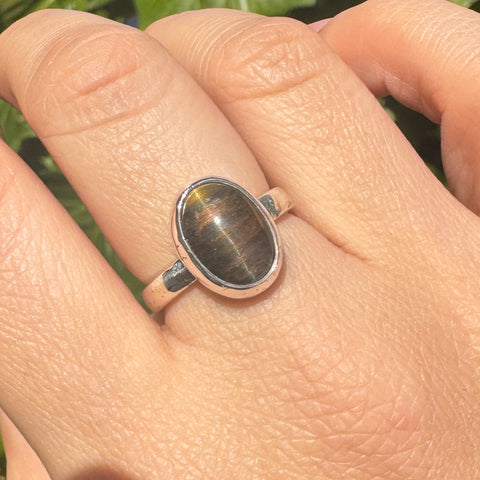 Blue Tiger Eye Stacking Ring