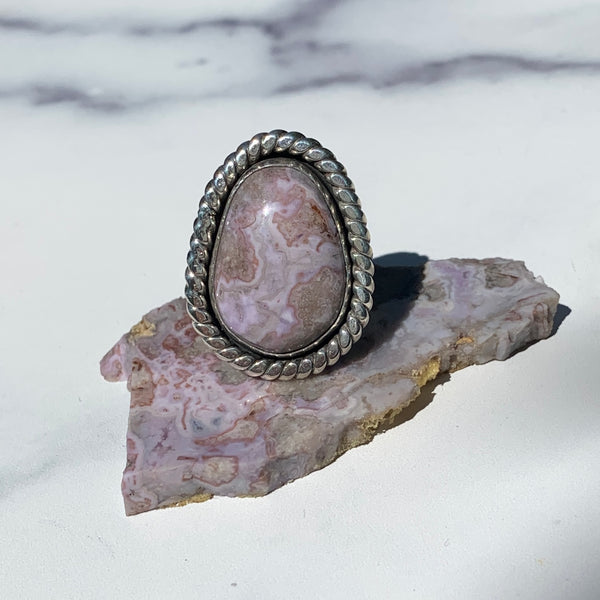 Purple Lace Agate Ring