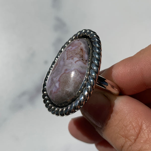 Purple Lace Agate Ring