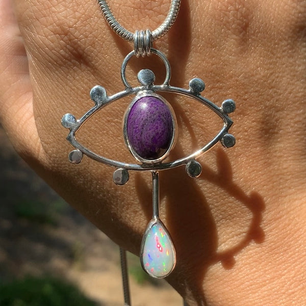 Crybaby Necklace with Sugilite & Opal