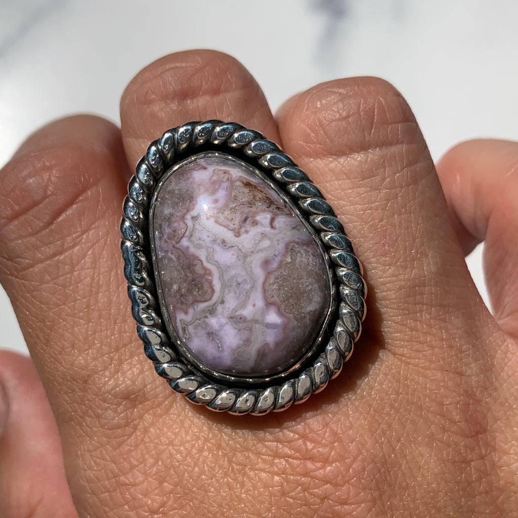 Purple Lace Agate Ring