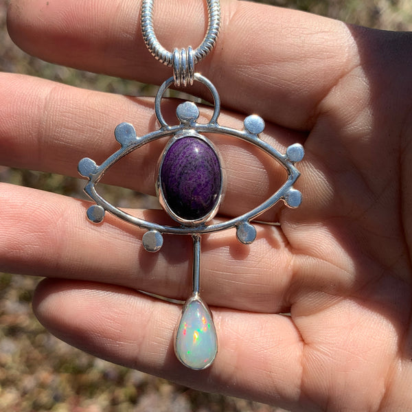Crybaby Necklace with Sugilite & Opal