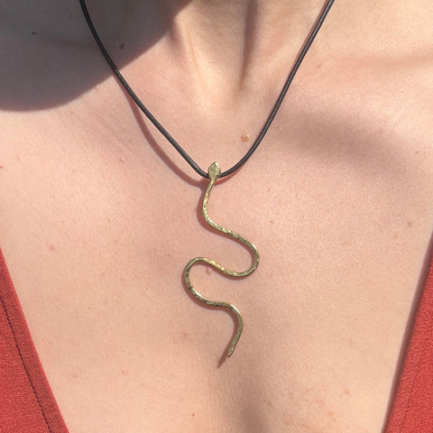 Brass Serpent Necklace (Small)