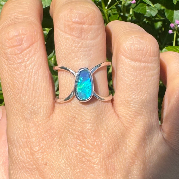 Opal Doublet Open Frame Ring (fits like size 9.5)