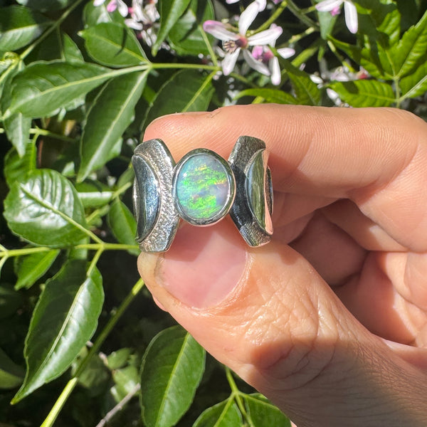 Australian Opal Moonphase Band (fits like size 6.75-7)