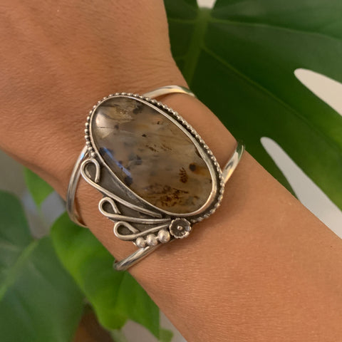 Vintage Inspired Montana Agate Cuff